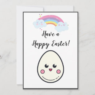 Ha en Glad påsk Cute Kawaii Egg Rainbow Modern Julkort