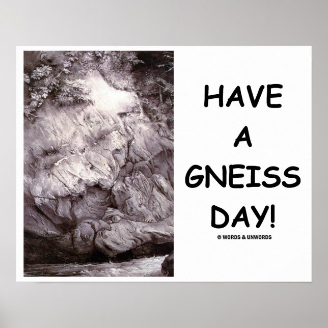 Ha en Gneiss-dag! Geology Gneiss Sten Poster (Framsidan)