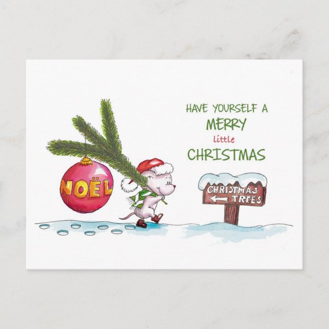 Ha en god jul - Hand plockade Helg Vykort (Framsida)