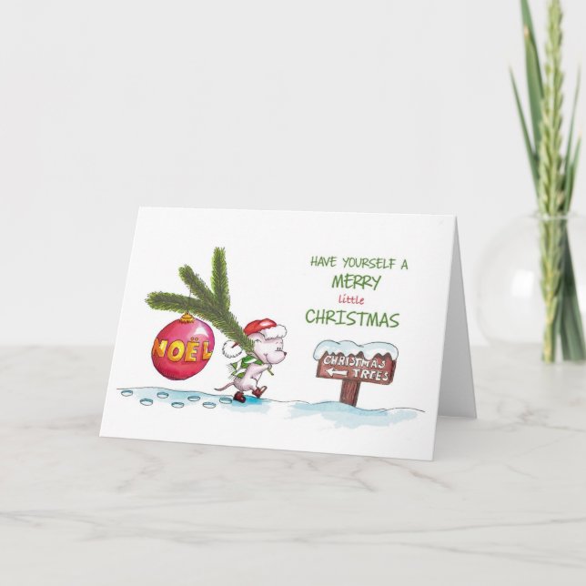 Ha en god jul - Hand plockade Helgkort (Framsida)