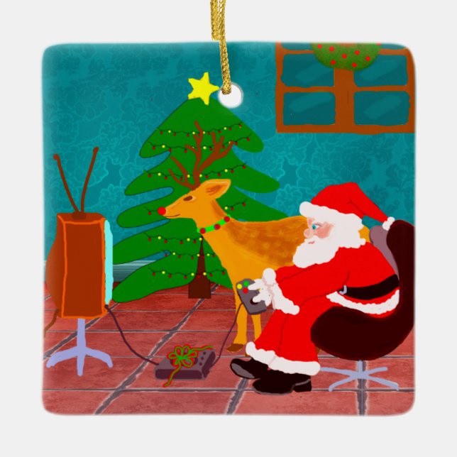 Ha en god jul julgransprydnad keramik (Framsida)