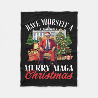 Ha en God jul Santa Funny Trump Fleecefilt