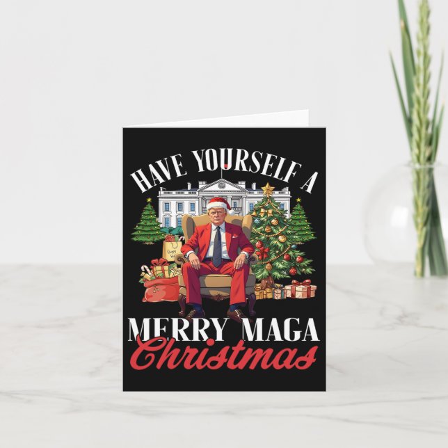 Ha en God jul Santa Funny Trump Kort (Framsida)