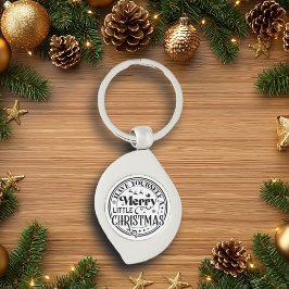 Ha en god liten jul swirl silverfärgad nyckelring