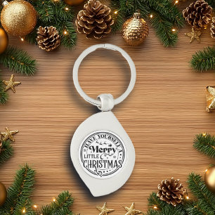Ha en god liten jul swirl silverfärgad nyckelring
