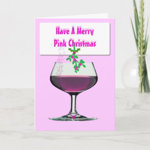 Ha en god Rosa jul - Vin Julafton-kort Helgkort