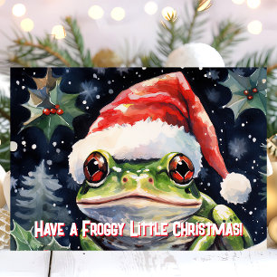 Ha en grodlik liten jul groda helgkort