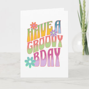 Ha en Groovy Birthday Retro Hippie Kort