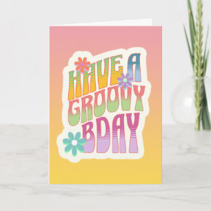 Ha en Groovy födelsedag Retro Hippie Kort