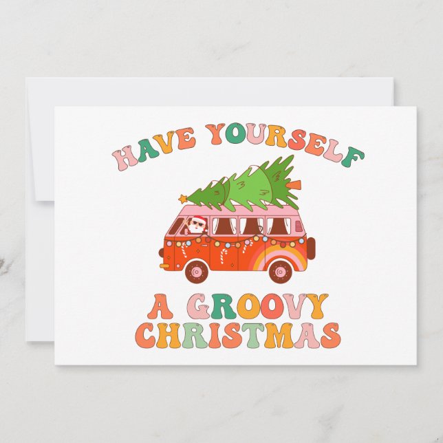 Ha en groovy jul inbjudningar (Framsida)