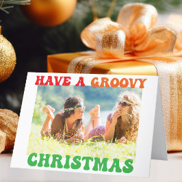 Ha en Groovy-julklapp, Hippie-foto Helgkort