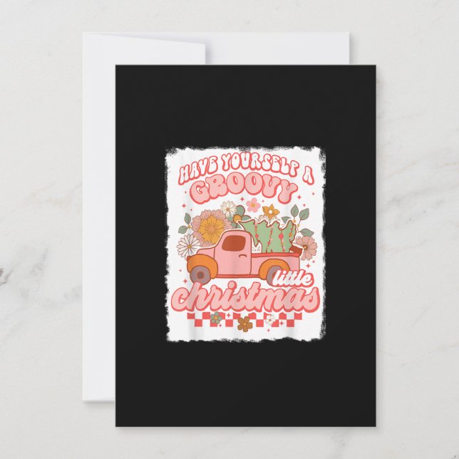 Ha en groovy Little jul God jul Inbjudningar (Framsida)