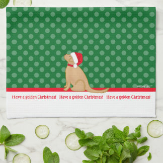 Ha en gyllene julhund Grönt kökshandduk