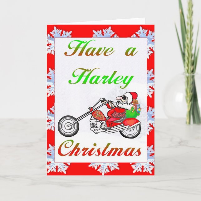 ha en harley christmas helgkort (Framsida)