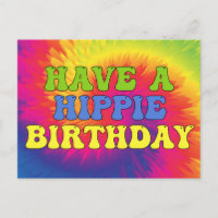Ha en hippie födelsedag Tie Dye söt färgglad 70-ta