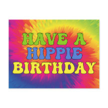 Ha en hippie födelsedag Tie Dye Söt Färgrik 70-tal
