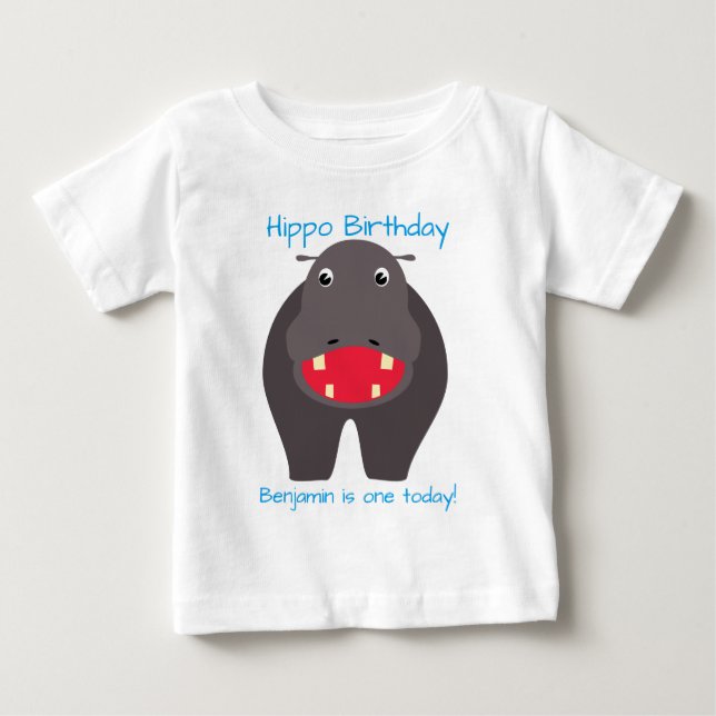 Ha en hippo-födelsedag! t-shirt (Framsida)