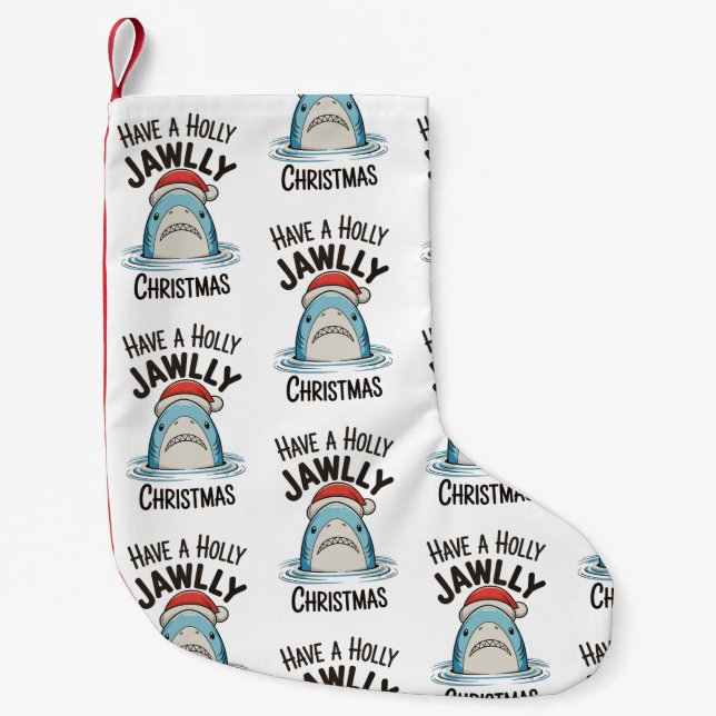 Ha en Holly Jawlly-julhaj Santa Hat Liten Julstrumpa (Framsidan)