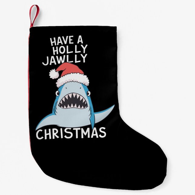 Ha en Holly Jawly-julfilm Sarcastic Jaws Liten Julstrumpa (Framsidan)