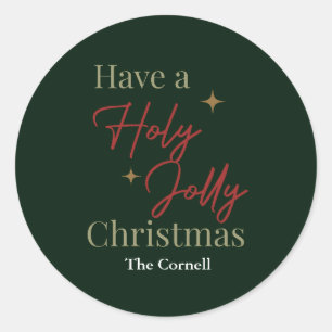 Ha en holly jolly christmas runt klistermärke