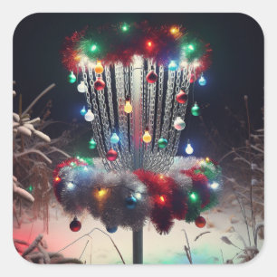 Ha en Holly Jolly Disk-mas! Jul Humor Fyrkantigt Klistermärke