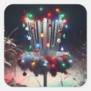 Ha en Holly Jolly Disk-mas! Jul Humor Fyrkantigt Klistermärke