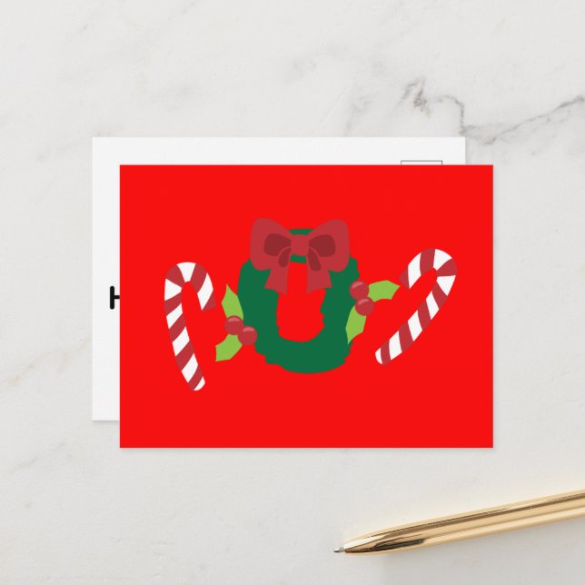 Ha en Holly Jolly Helgdag Helg Vykort (Fram/Back In Situ)