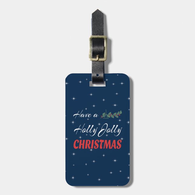 Ha en Holly Jolly-jul Bagagebricka (Vertikal Framsida)