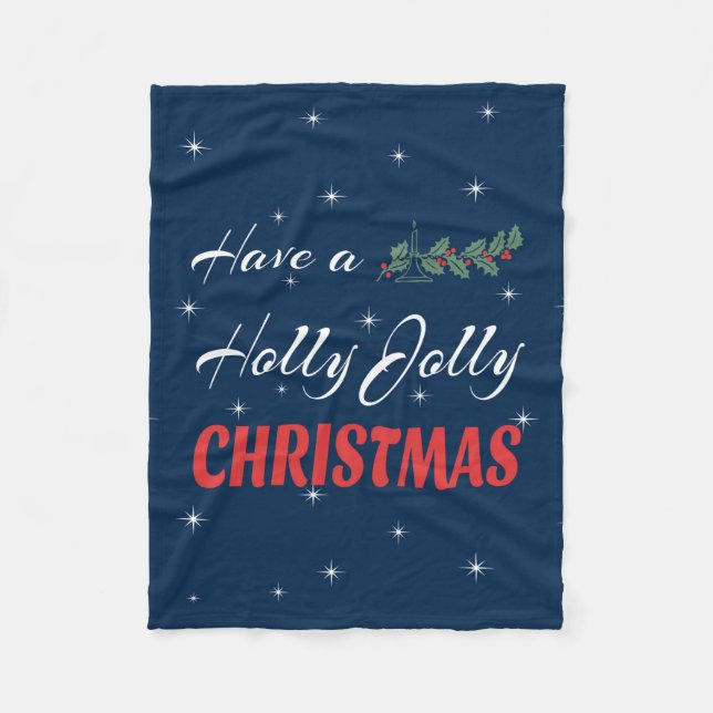 Ha en Holly Jolly-jul Fleecefilt (Framsidan)