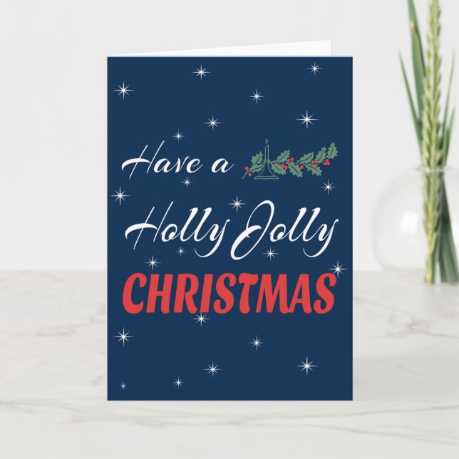 Ha en Holly Jolly-jul Helgkort (Framsida)