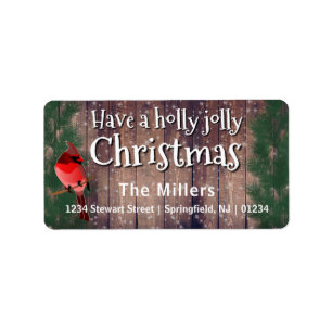 Ha en Holly Jolly-jul - Holiday zforday z Adressetikett