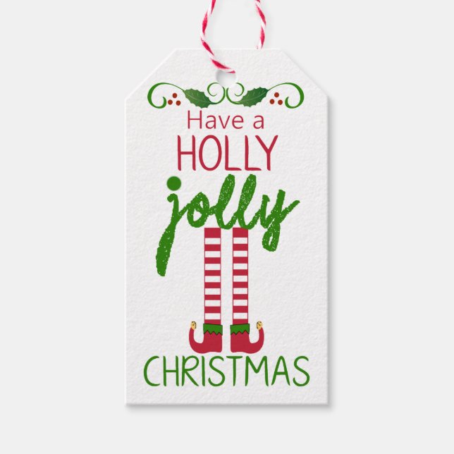 Ha en Holly Jolly-jul - Homemade Presentetikett (Framsidan)