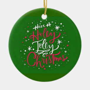 Ha en Holly Jolly-jul Julgransprydnad Keramik