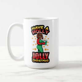 Ha en holly Jolly-jul Pajama Melanin X-mas Kaffemugg