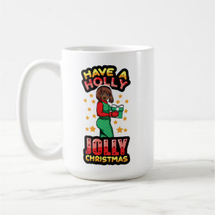 Ha en holly Jolly-jul Pajama Melanin X-mas Kaffemugg