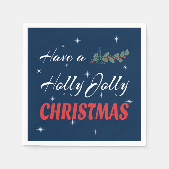 Ha en Holly Jolly-jul Pappersservett (Framsidan)