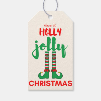 Ha en Holly Jolly-jul Presentetikett