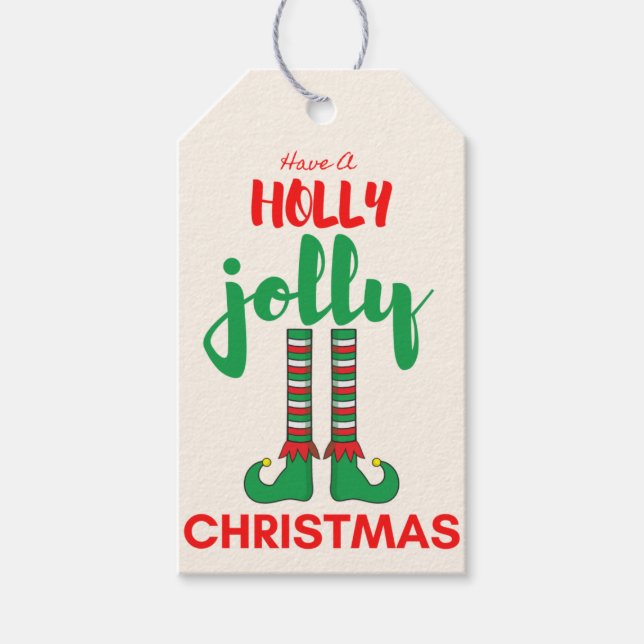 Ha en Holly Jolly-jul Presentetikett (Framsidan)