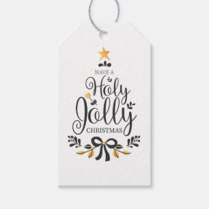 Ha en Holly Jolly jul Presentetikett
