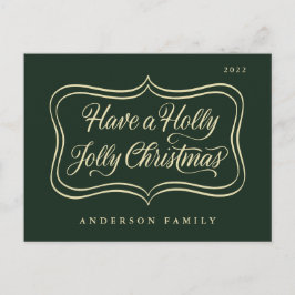 Ha en Holly Jolly-julklapp i Guld Ram Helg Vykort