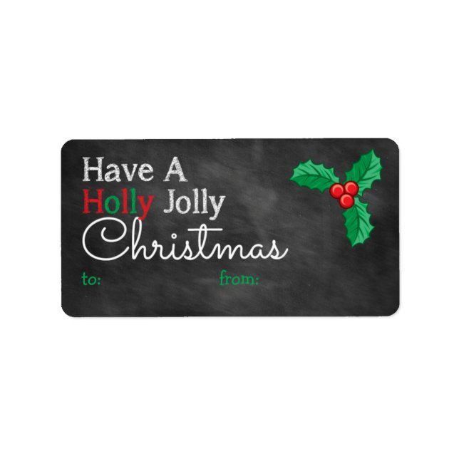 Ha en holly Jolly-julklapp-Märkre Adressetikett (Framsidan)