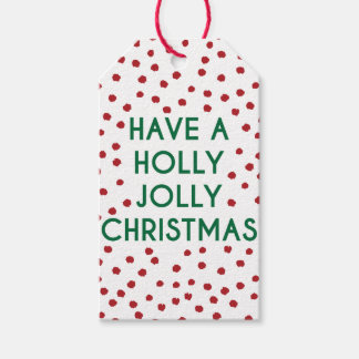 Ha en holly Jolly-julpolka-punktgåva-Märkre Presentetikett