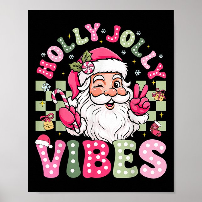 Ha en Holly Julafton Jolly Jul Coquette Vibes W Poster (Framsidan)