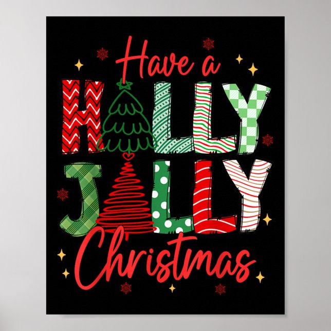 Ha en Holly Julafton Jolly Jul Coquette Vibes W Poster (Framsidan)