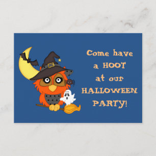 Ha en Hoot Halloween fest-inbjudan Inbjudningar