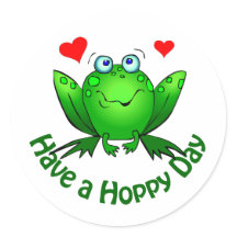 Ha en Hoppy Dag Söt Grön Groda med Hjärtan