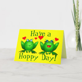 Ha en Hoppy Dag Söta Tecknade Grodor Kort