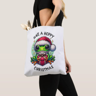 Ha en hoppy-jul Frog Pun Tygkasse