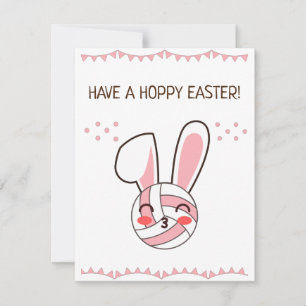 Ha en Hoppy Påsk Volleyball Cute Kawaii Rabbit Julkort