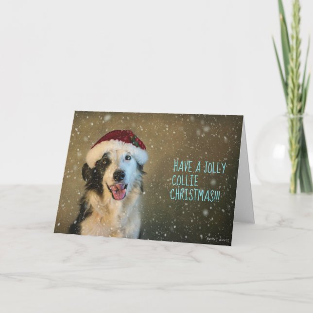 Ha en jolly collie Cristmas Helgkort (Framsida)